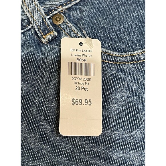 LL Bean Womens Jeans Fleece Lined Size 20 Petite Original Fit Relaxed Blue NEW - Picture 4 of 16